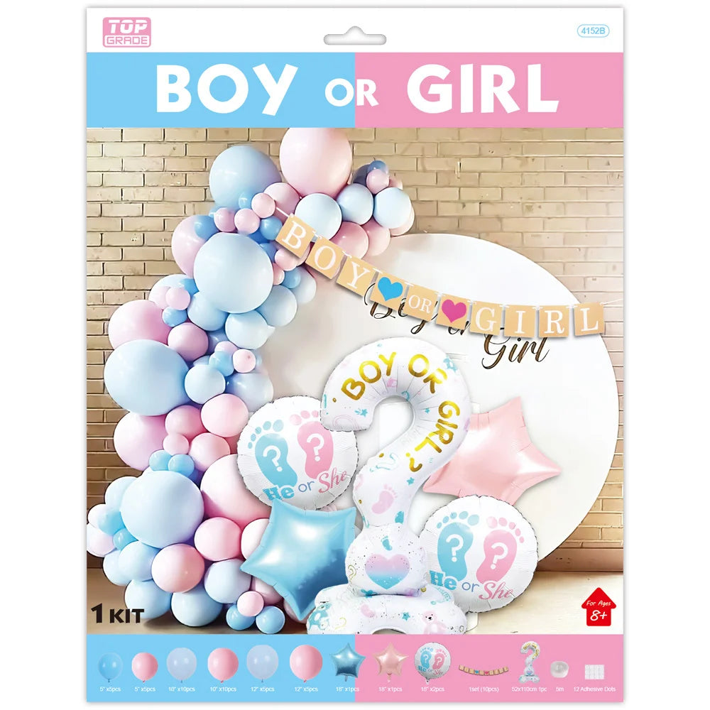 Gender Reveal Balloons & Decorations Kit