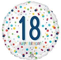 #355 Confetti Birthday 18 18in Printed Mylar