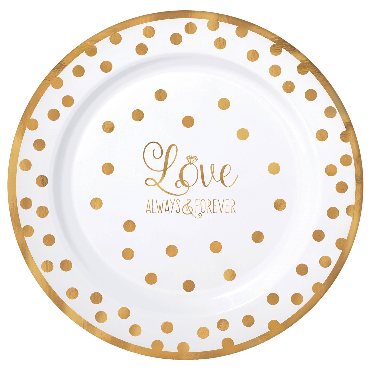 "Love" Round Premium Plastic Plates, 10.25in 10ct