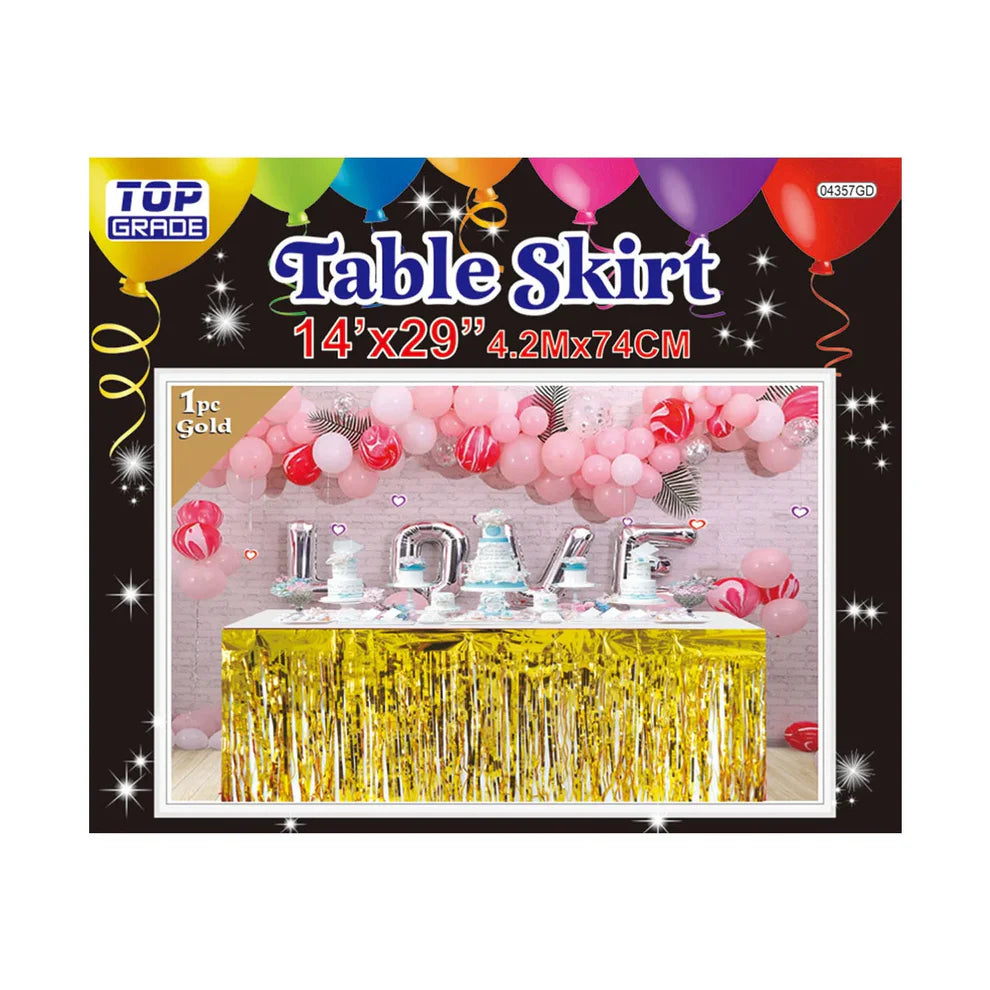 Foil Fringe Table Skirt 14ft x 29in