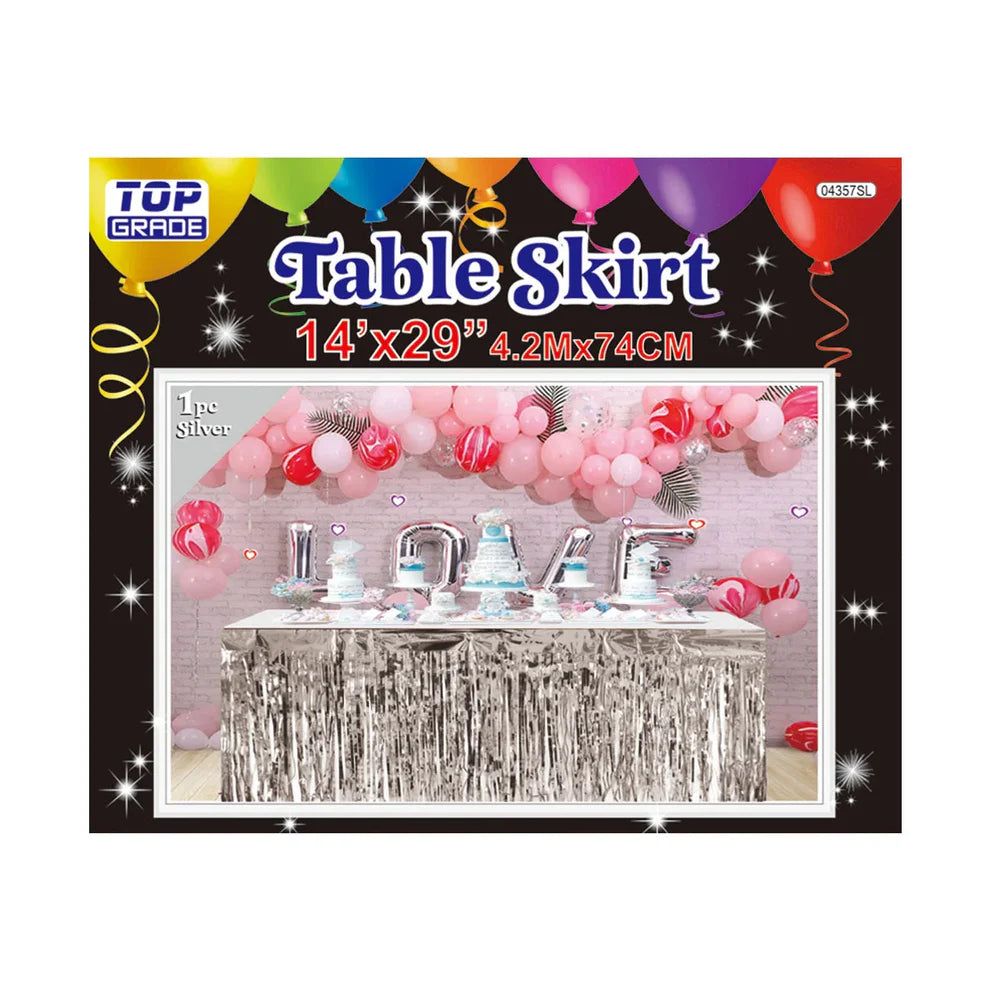 Foil Fringe Table Skirt 14ft x 29in