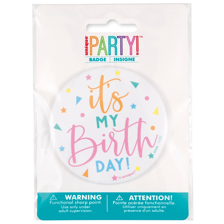 Enamel It's My Birthday Round 3in Badge