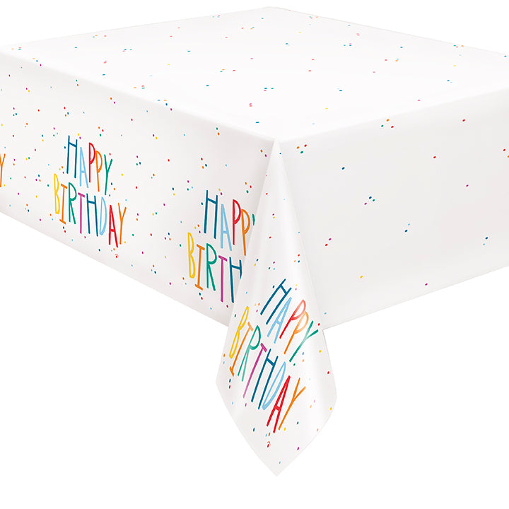 Birthday Mayhem Rectangular Plastic Table Cover 54in x 84in