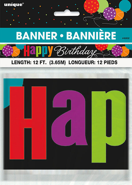Foil Birthday Cheer Banner 12ft