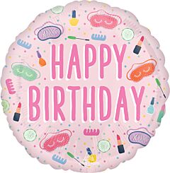#296 Spa Party Birthday 18in Printed Mylar