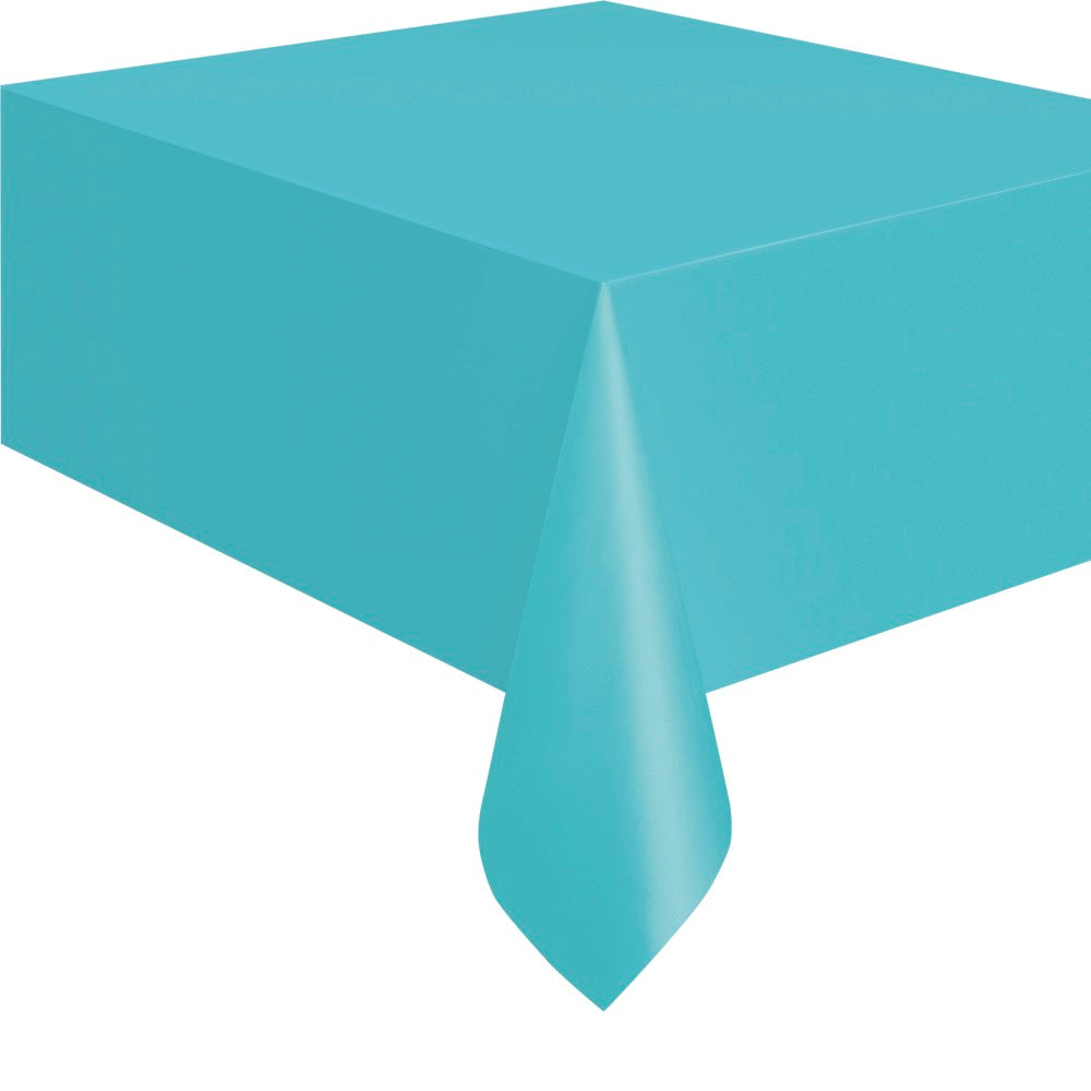 Teal Rectangular Plastic Table Cover