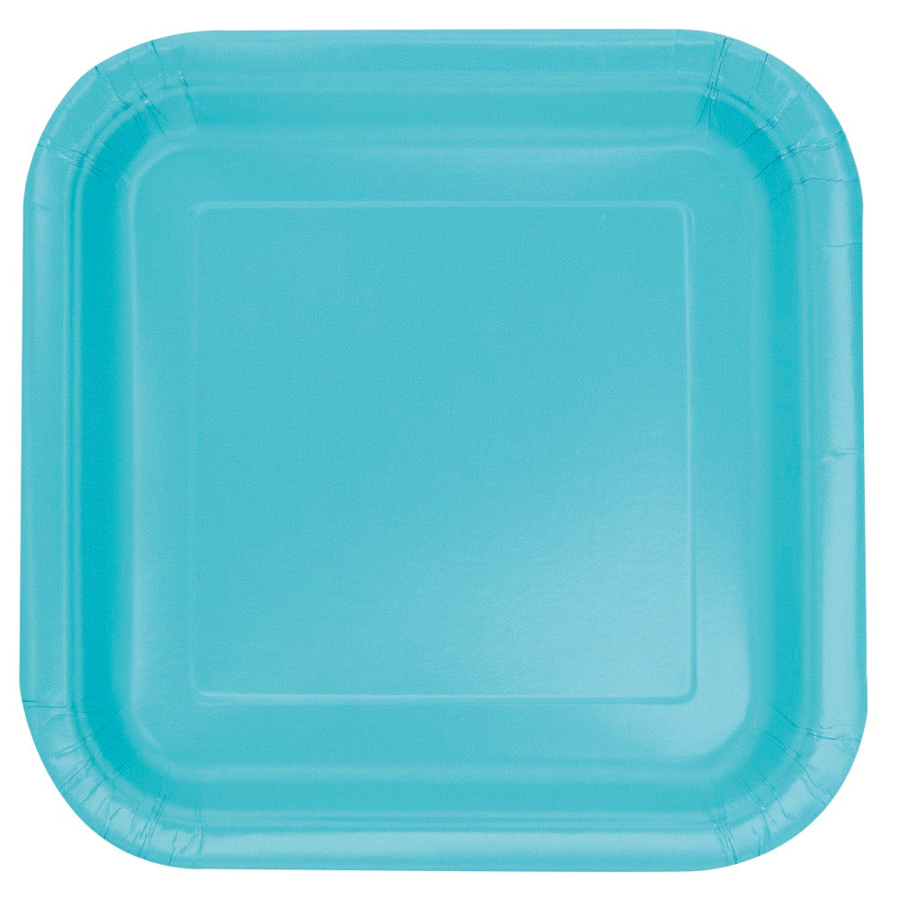 Teal Square 7in Dessert Plates 16ct