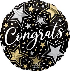 #489 Congrats Stars 18in Printed Mylar