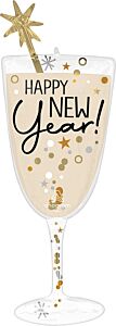 Bubbly New Year Glass 40in Supershape