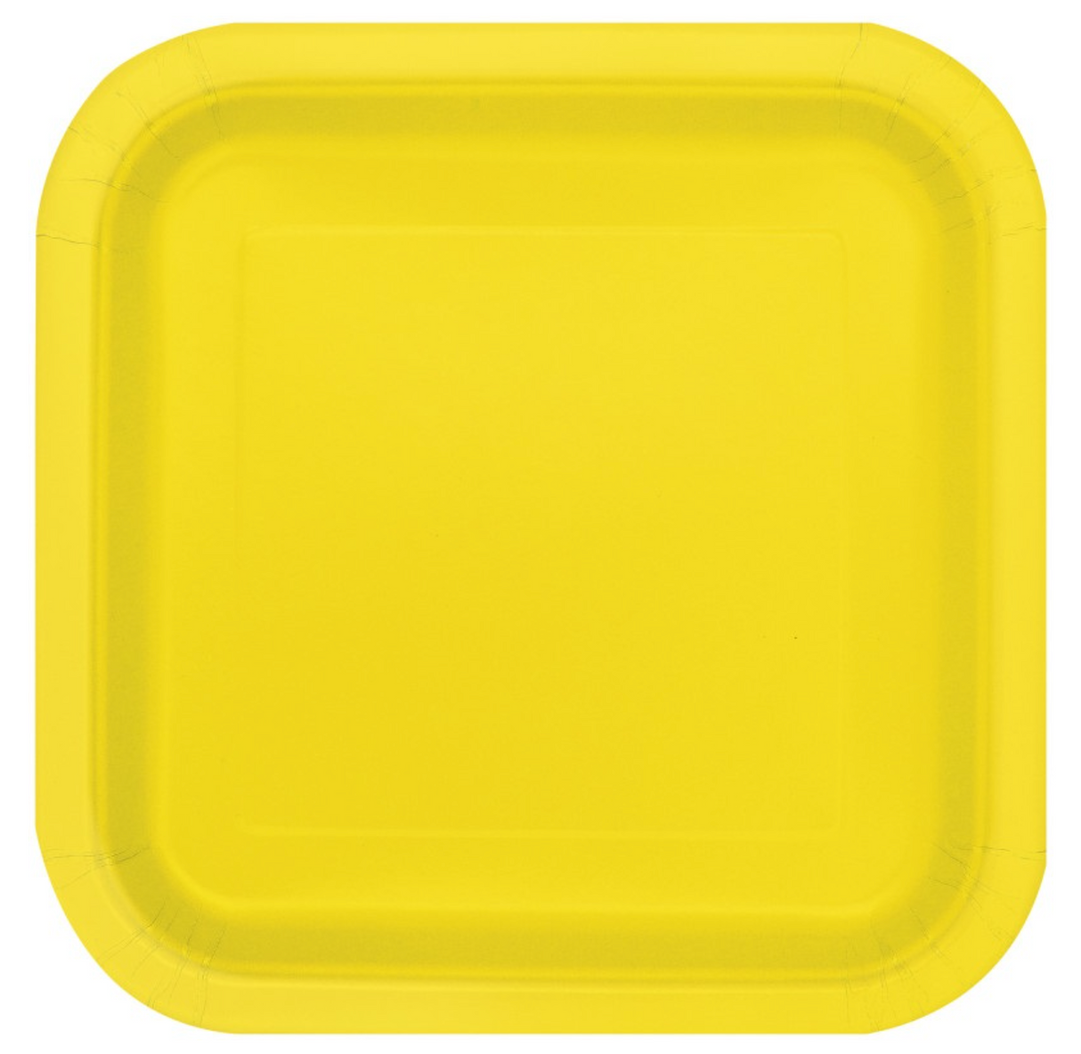 Yellow Square 9in Dinner Plates 14ct