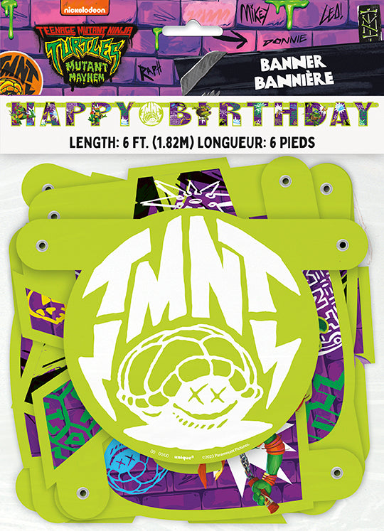 TMNT Mutant Mayhem "Happy Birthday" Jointed Banner