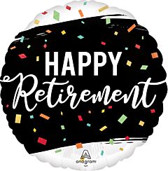 #398 Happy Retirement Color Confetti 18in Printed Mylar