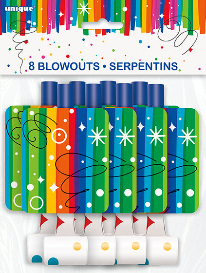 Rainbow Ribbons Birthday Blowouts 8ct