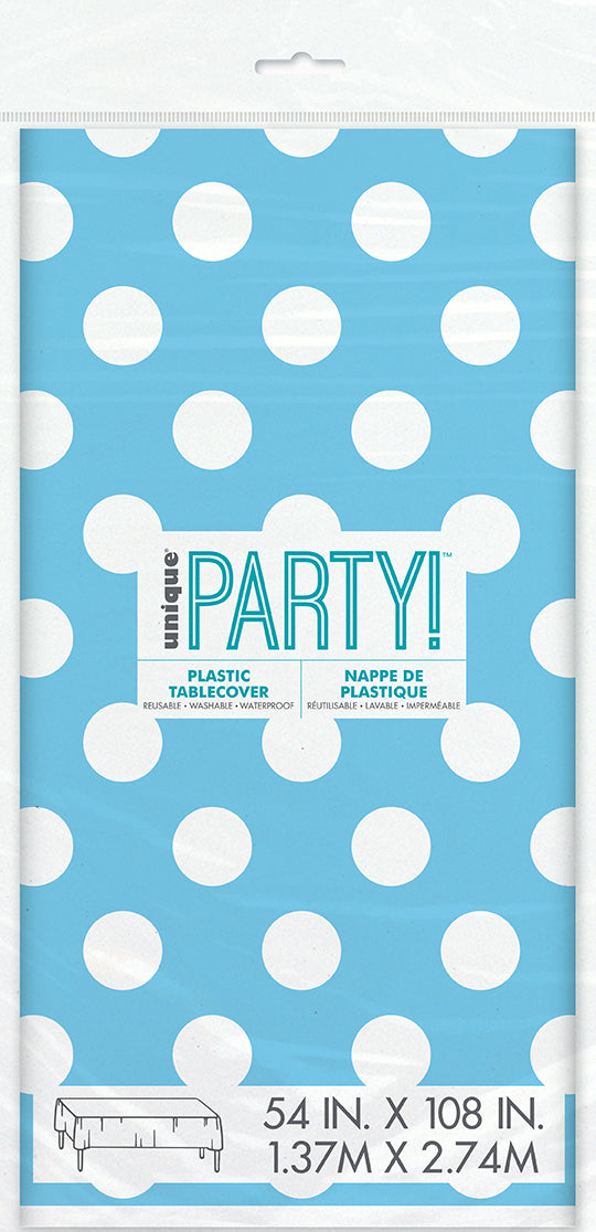 Polka Dots Rectangular Plastic Table Cover 54in x 108in