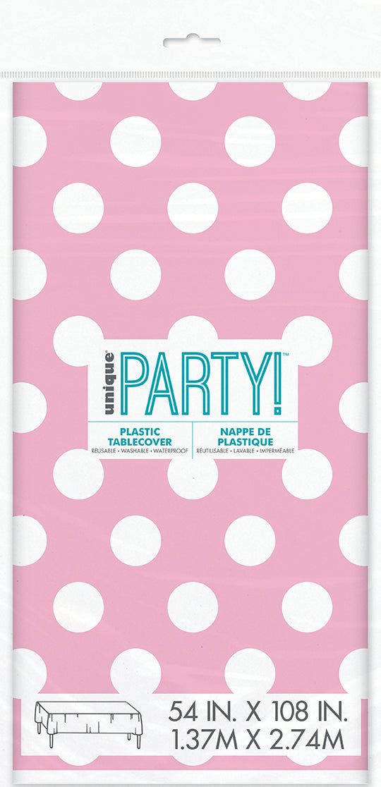 Polka Dots Rectangular Plastic Table Cover 54in x 108in