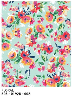Roll Wrap Floral Mint 30in x 5ft