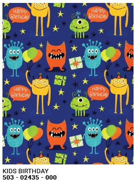 Roll Wrap Birthday Monsters 30in x 5ft