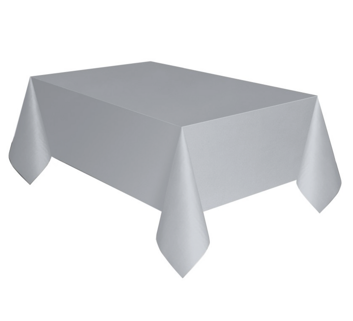 Silver Rectangular Plastic Table Cover 54in x 108in