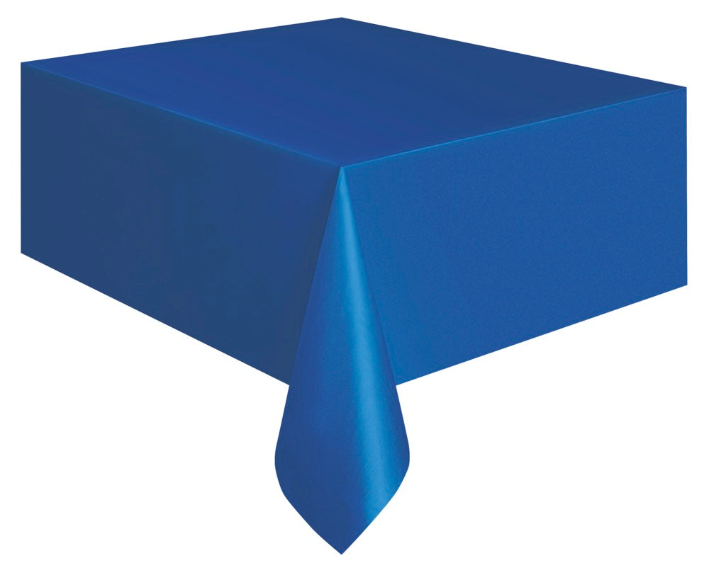 Royal Blue Rectangular Plastic Table Cover 54in x 108in