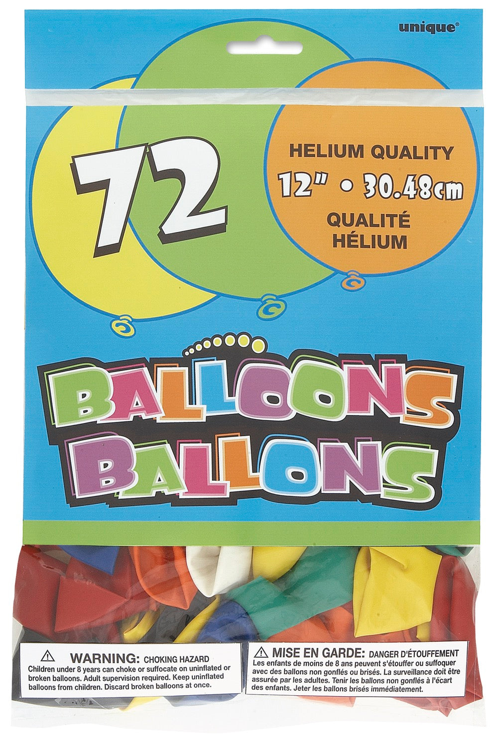 12in Packaged Latex Balloons 72ct - Assorted Colors