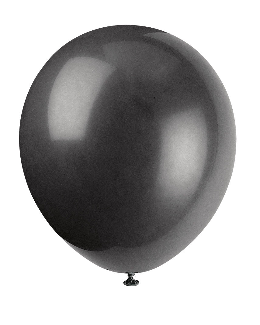 12in Packaged Latex Balloons 72ct - Jet Black