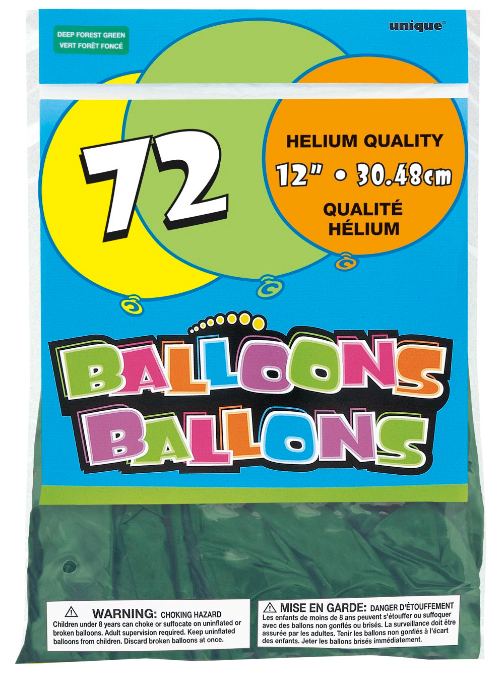 12in Packaged Latex Balloons 72ct - Forest Green