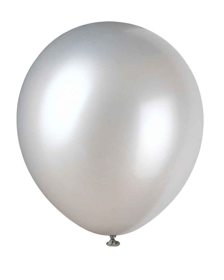 12in Pearlized Packaged Latex Balloons 72ct - Silver