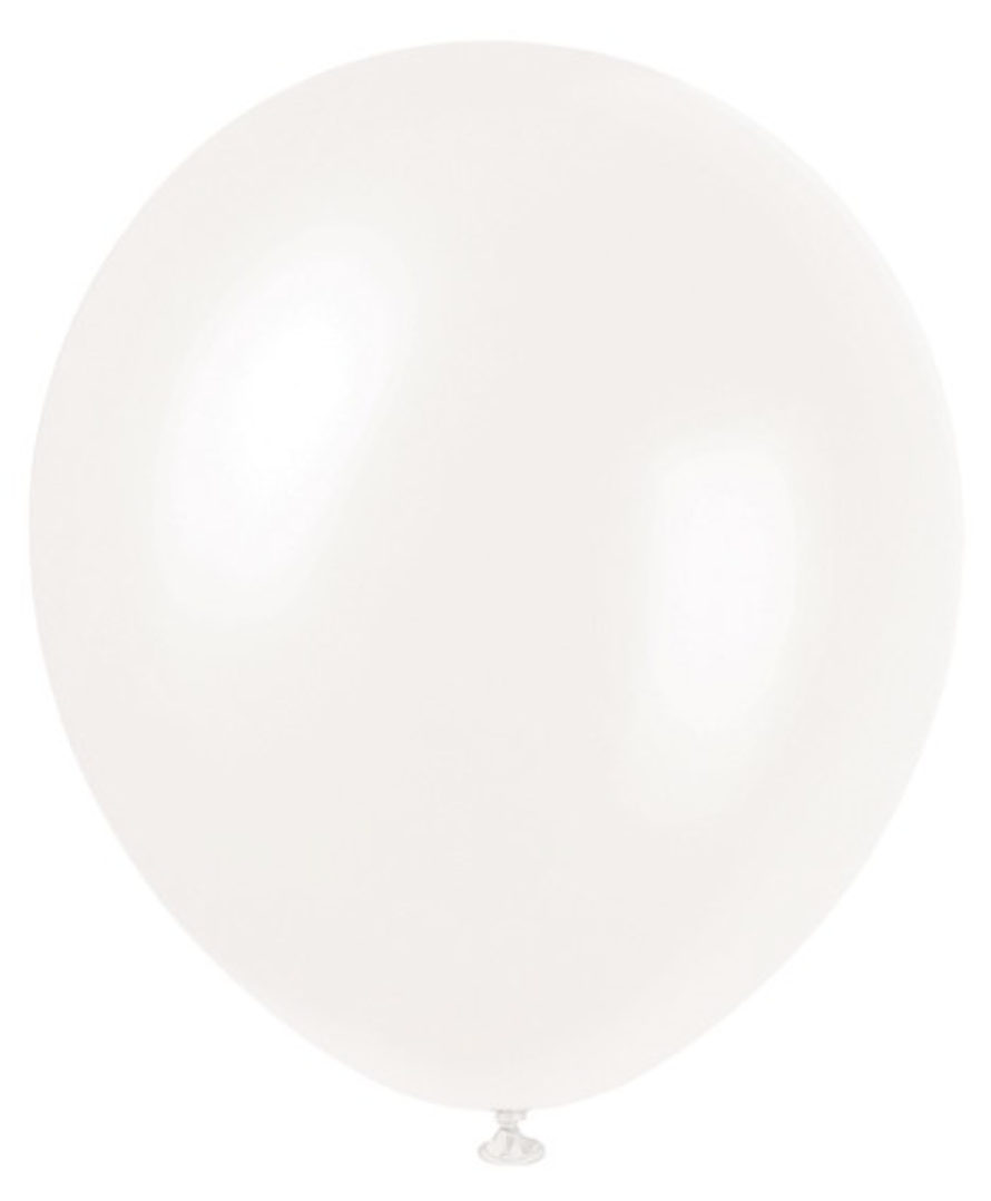 12in Pearlized Packaged Latex Balloons 72ct - Winter White