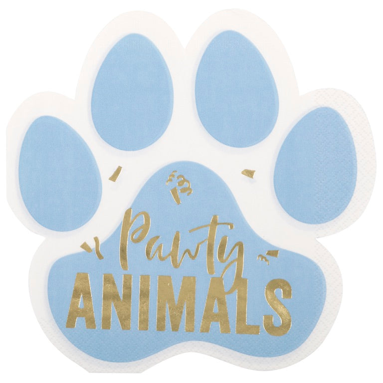 Pawty Animals Paw-Shaped Luncheon Napkins 16ct - Foil Stamping