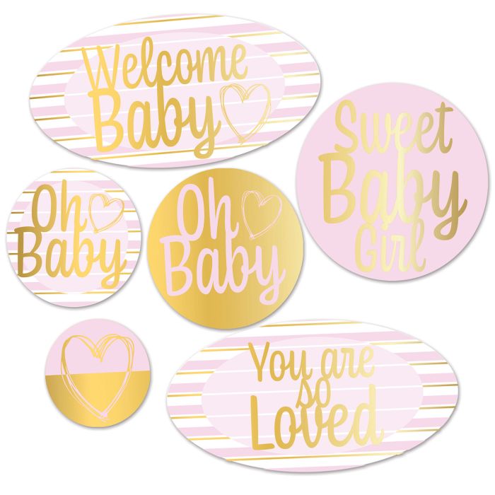 Foil Welcome Baby Cutouts-Girl