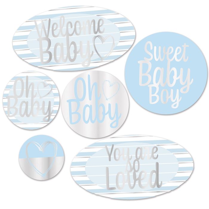 Foil Welcome Baby Cutouts-Boy