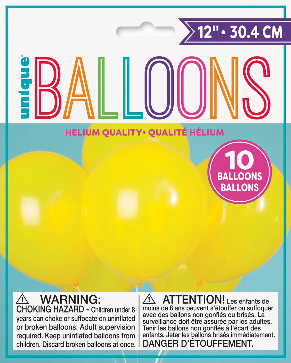 12in Packaged Latex Balloons 10ct - Yellow