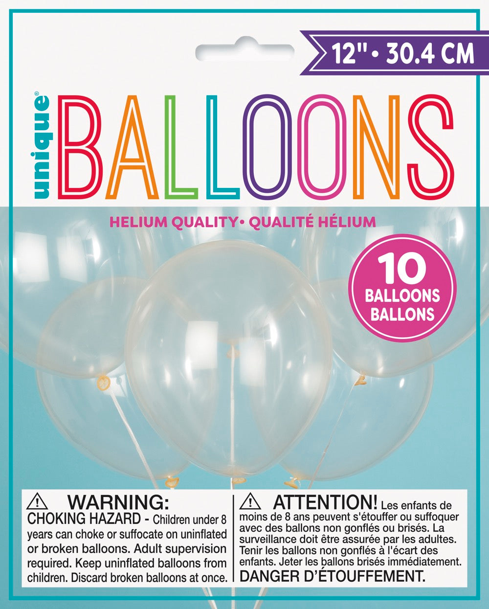 12in Packaged Latex Balloons 10ct - Clear