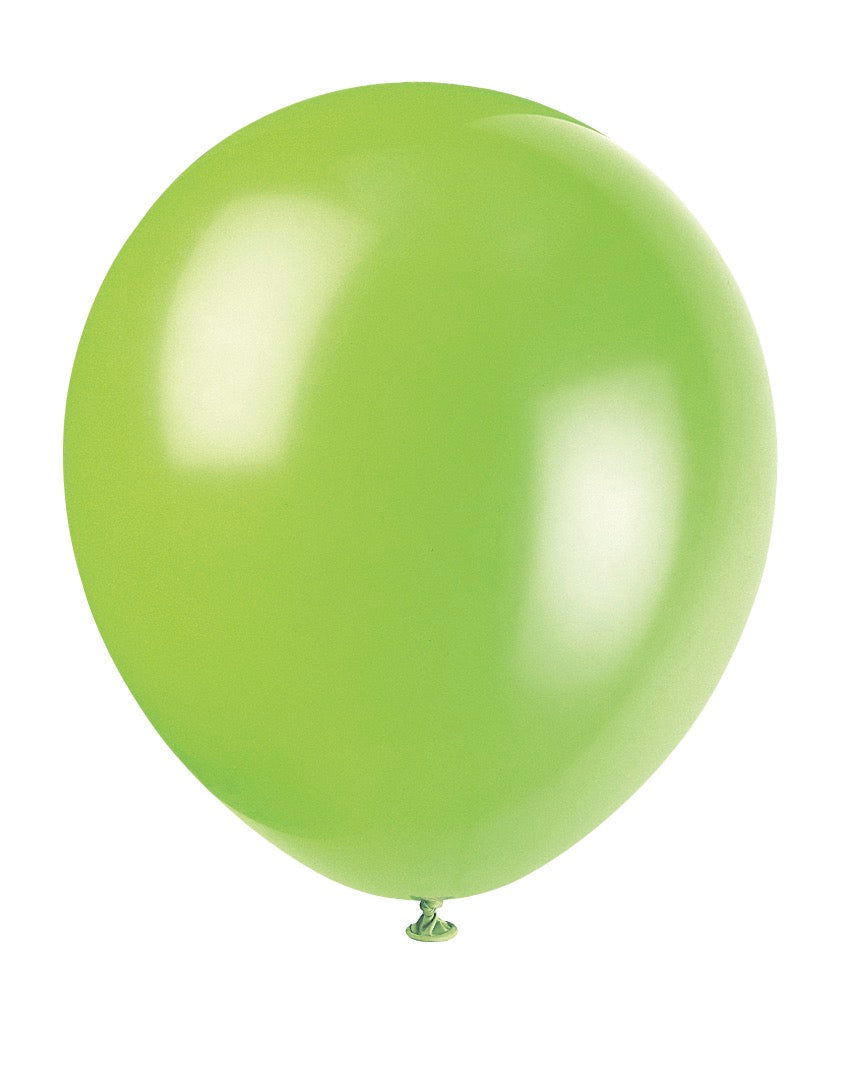 12in Packaged Latex Balloons 10ct - Lime Green