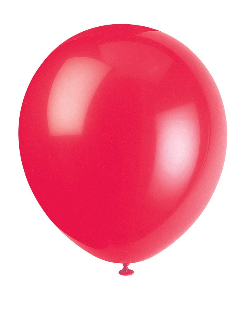 12in Packaged Latex Balloons 10ct - Ruby Red