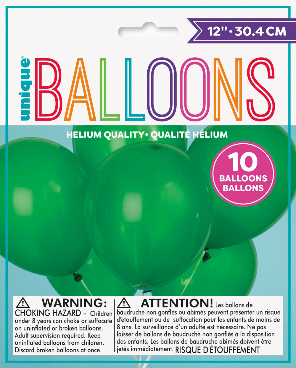 12in Packaged Latex Balloons 10ct - Forest Green