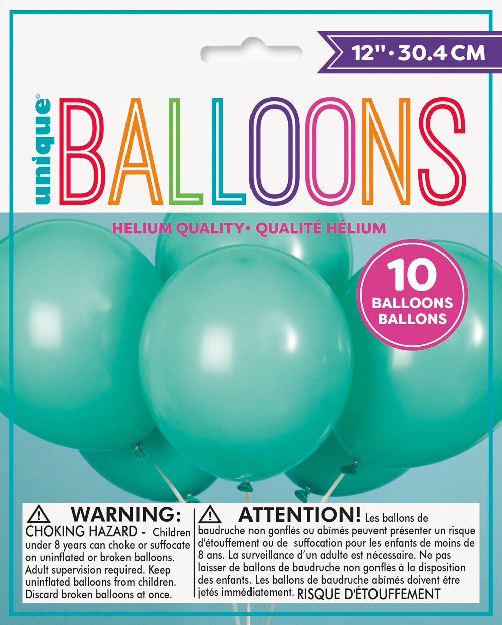 12in Packaged Latex Balloons 10ct - Seafoam Aqua