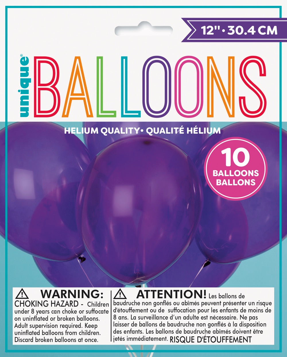12in Packaged Latex Balloons 10ct - Amethyst Purple