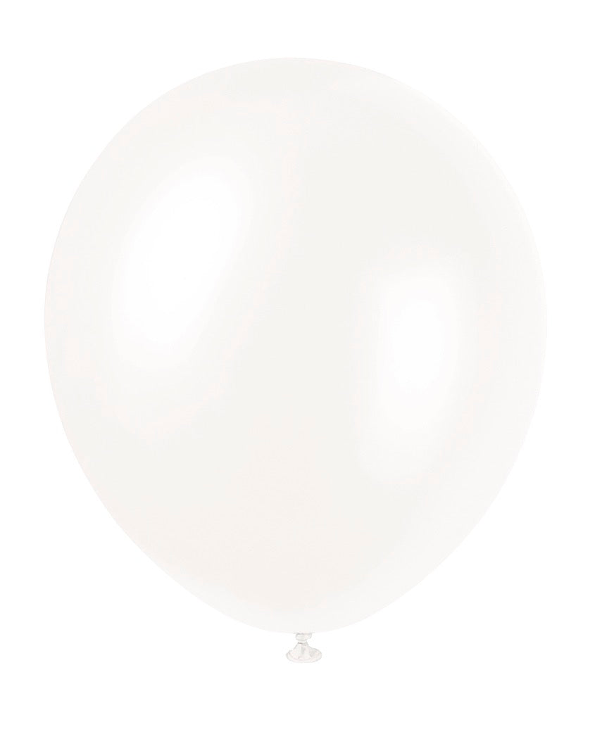 12in Pearlized Packaged Latex Balloons 8ct - White