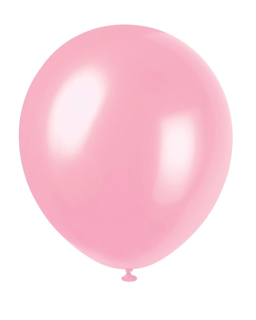 12in Pearlized Packaged Latex Balloons 8ct - Rose Petal Pink