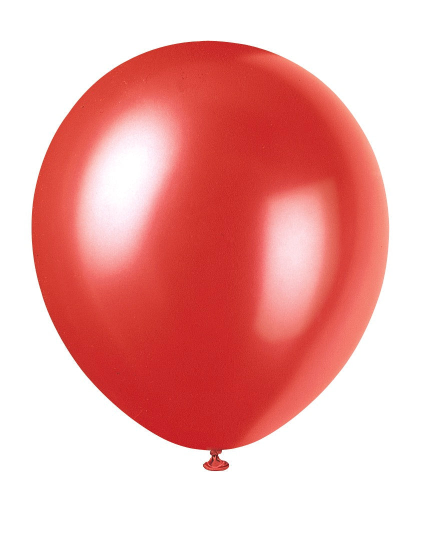 12in Pearlized Packaged Latex Balloons 8ct - Frost Red