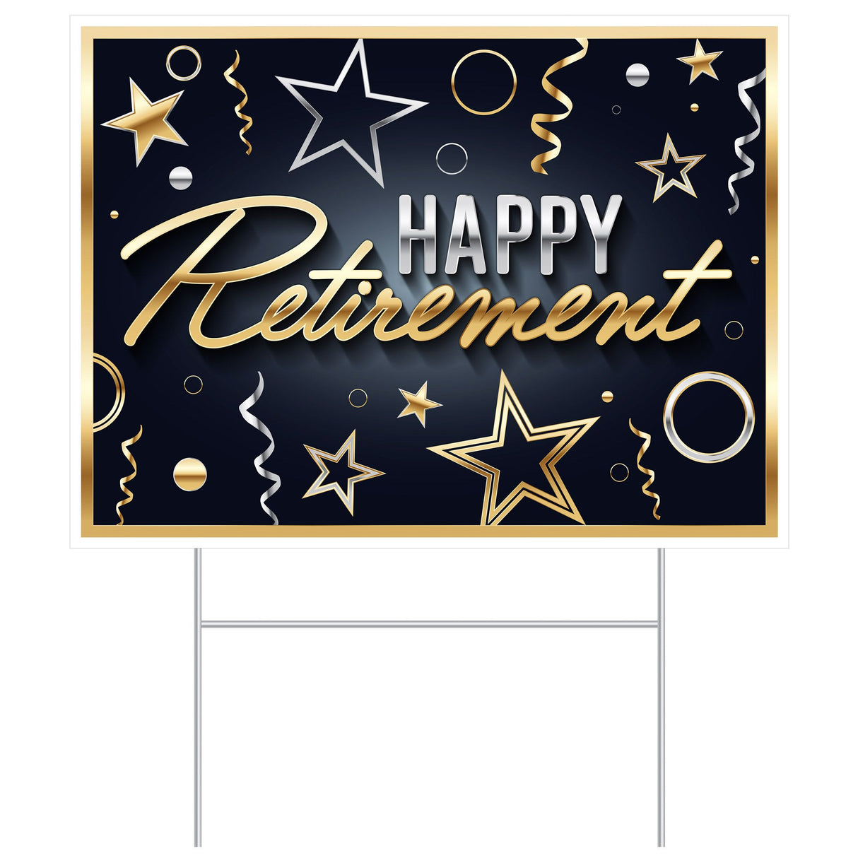 Plastic Happy Retirement Yard Sign