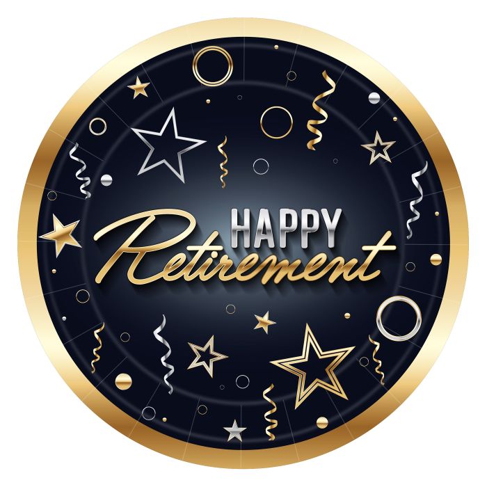 Happy Retirement 9in Dinner Plates 8ct