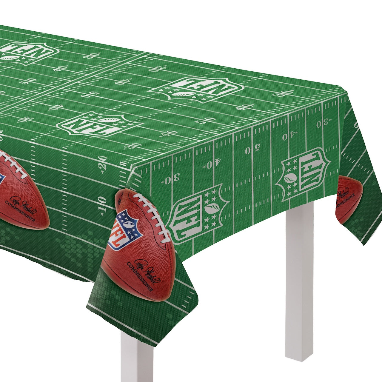 NFL Drive - Silver Plastic Table Cover - All Over Print
