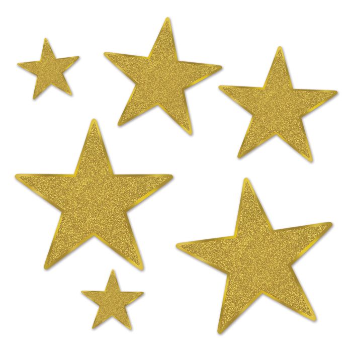 Glitter Star Cutouts - Gold