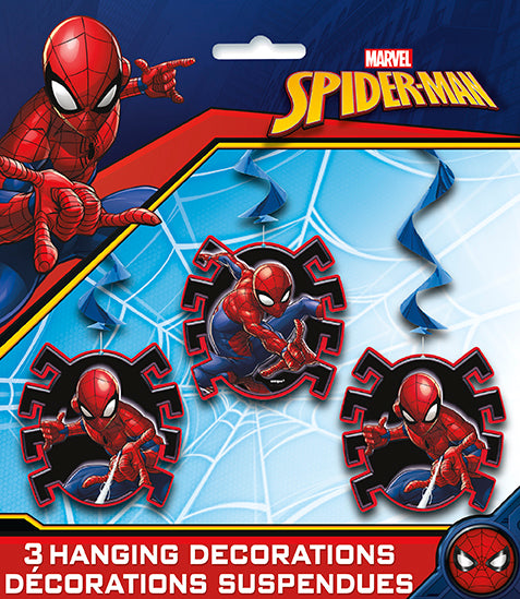 Spider-Man Hanging Swirl Decorations 26" 3ct