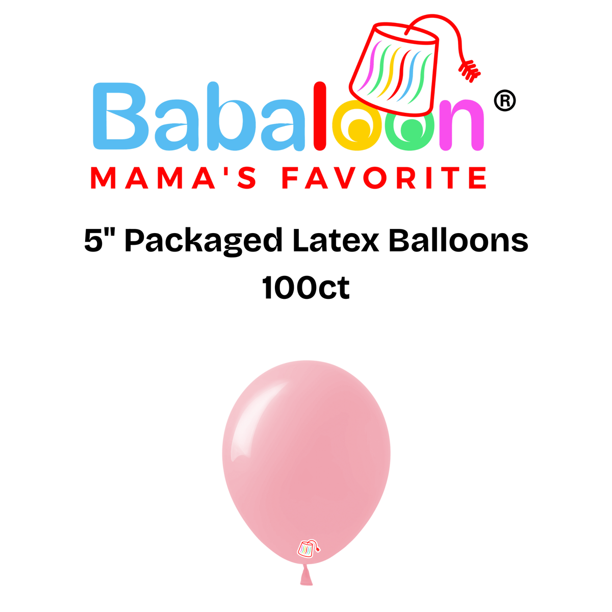 5" Packaged Latex Balloons 100ct - Not Inflated