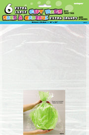 Clear Large Cellophane Bags 20in x 16in 6ct