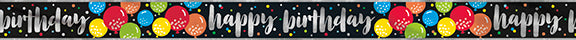 Colorful Balloons Happy Birthday Banner 12ft