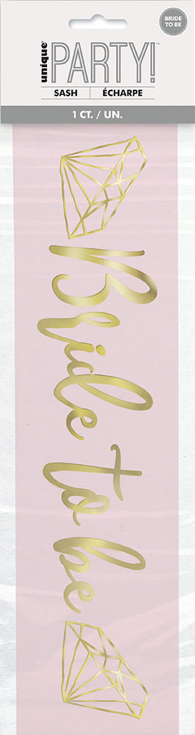 Pink and Gold "Bride to Be" Bachelorette Party Sash